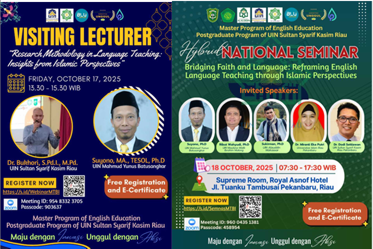 Dr. Suyono dosen UIN Mahmud Yunus Batusangkar Bawa Perspektif Islam dalam Seminar Nasional Pengajaran Bahasa Inggris