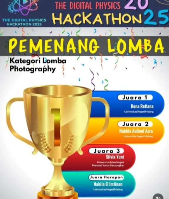 Mahasiswa Tadris Fisika UIN Mahmud Yunus Batusangkar Raih Juara 3 Nasional pada Digital Physics Hackathon 2025