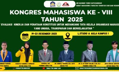 Kongres Mahasiswa ke-VIII : Penataan Konstitusi dan Evaluasi Kinerja untuk Penguatan Tata Kelola Organisasi Mahasiswa FTIK