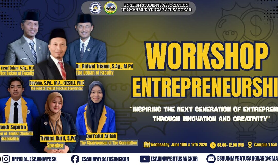 Workshop Entrepreneurship 2026 ESA Tadris Bahasa Inggris FTIK UIN Mahmud Yunus Batusangkar Berlangsung Sukses