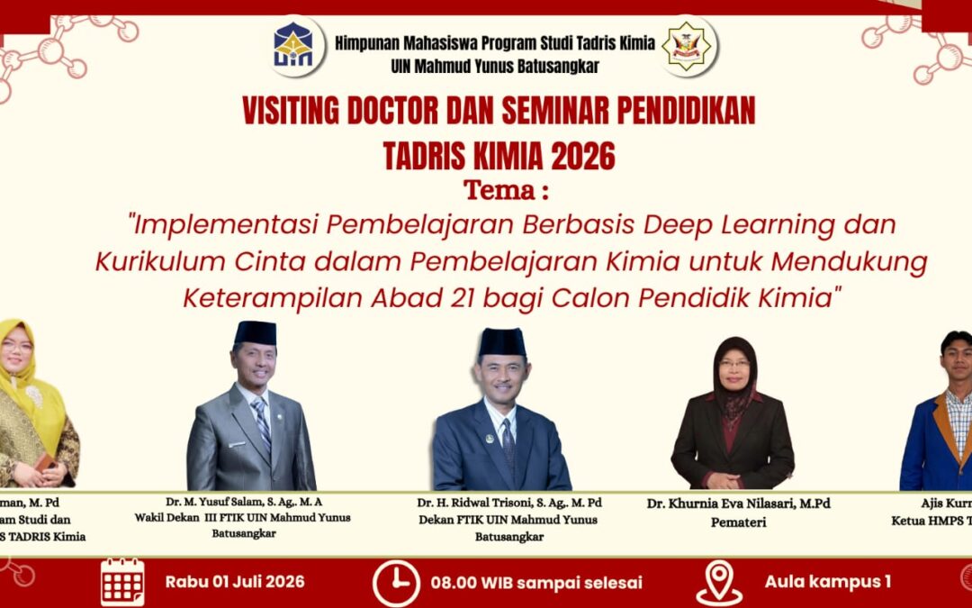 Perkuat Kualitas Pembelajaran, Prodi Tadris Kimia FTIK UIN Mahmud Yunus Batusangkar Selenggarakan Visiting Doctor