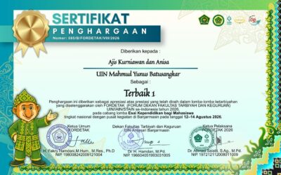 Mahasiswa Kimia FTIK UIN Mahmud Yunus Batusangkar Raih Juara 1 Esai Kependidikan pada FORDETAK Nasional